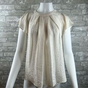 L'AGENCE Cream Textured Blouse